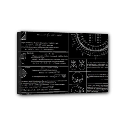 Black Background With Text Overlay Mathematics Trigonometry Mini Canvas 6  X 4  (stretched) by uniart180623