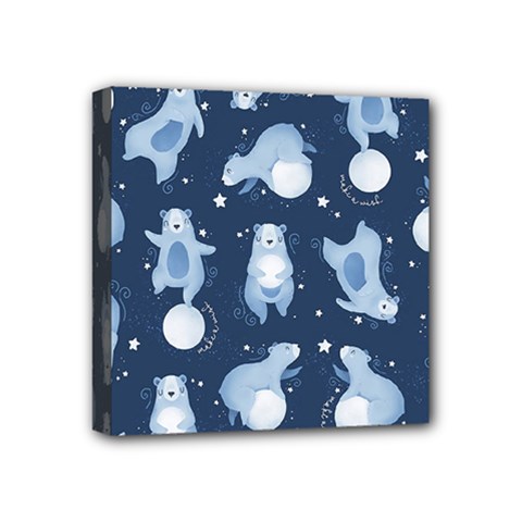 Bear Pattern Patterns Planet Animals Mini Canvas 4  X 4  (stretched) by uniart180623