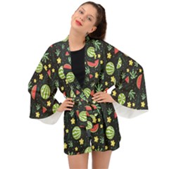 Watermelon Berries Patterns Pattern Long Sleeve Kimono by uniart180623