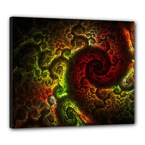 Green And Red Lights Wallpaper Fractal Digital Art Artwork Canvas 24  X 20  (stretched) by uniart180623