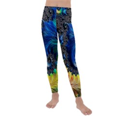 Colorful Digital Art Fractal Design Kids  Lightweight Velour Leggings by uniart180623