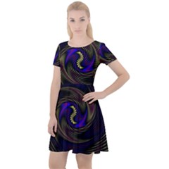 Manadala Twirl Abstract Cap Sleeve Velour Dress  by uniart180623