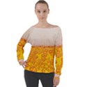 Beer Texture Drinks Texture Off Shoulder Long Sleeve Velour Top View1