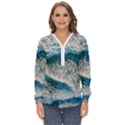 Waves Wave Nature Beach Zip Up Long Sleeve Blouse View1