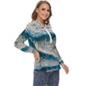 Waves Wave Nature Beach Zip Up Long Sleeve Blouse View3