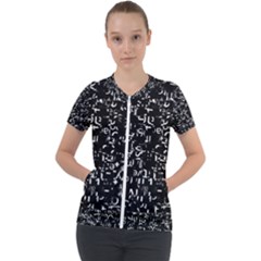 Abstract Secred Code Short Sleeve Zip Up Jacket by uniart180623