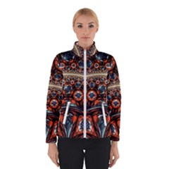 Fractal Floral Ornaments Rings 3d Sphere Floral Pattern Neon Art Women s Bomber Jacket by uniart180623