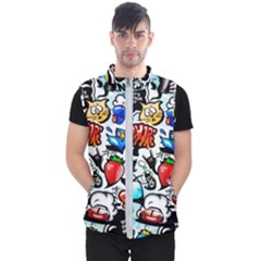 Graffiti Art Cartoon Comic Men s Puffer Vest by uniart180623