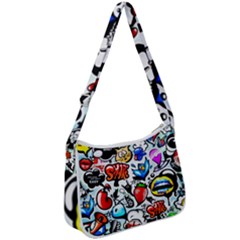 Graffiti Art Cartoon Comic Zip Up Shoulder Bag by uniart180623