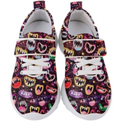 Funny Monster Mouths Kids  Velcro Strap Shoes by uniart180623