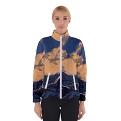 Waves Aesthetic Ocean Retro Sea Vintage Women s Bomber Jacket by uniart180623