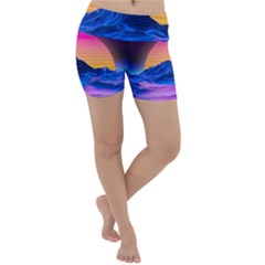 Sun Ultra Artistic 3d Illustration Sunset Lightweight Velour Yoga Shorts by uniart180623
