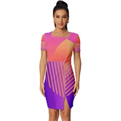 Sunset Summer Time Fitted Knot Split End Bodycon Dress by uniart180623