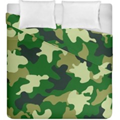 Green Military Background Camouflage Duvet Cover Double Side (king Size) by uniart180623