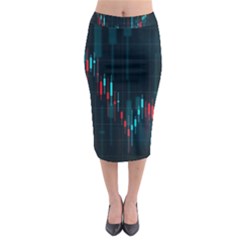 Flag Patterns On Forex Charts Midi Pencil Skirt by uniart180623