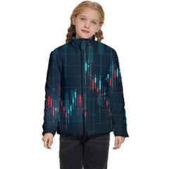 Flag Patterns On Forex Charts Kids  Puffer Bubble Jacket Coat by uniart180623