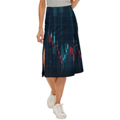 Flag Patterns On Forex Charts Midi Panel Skirt by uniart180623