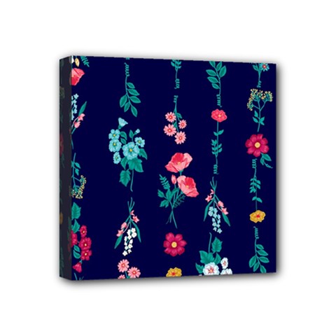 Flowers Pattern Bouquets Colorful Mini Canvas 4  X 4  (stretched) by uniart180623