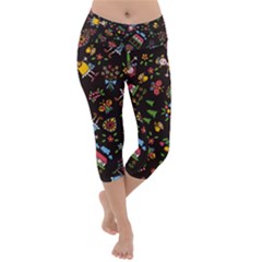 Cartoon Texture Lightweight Velour Capri Yoga Leggings by uniart180623