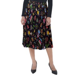 Cartoon Texture Classic Velour Midi Skirt  by uniart180623