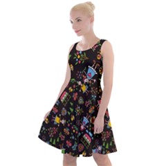 Cartoon Texture Knee Length Skater Dress by uniart180623