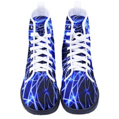 Lines Flash Light Mystical Fantasy Men s High-top Canvas Sneakers by Dutashop