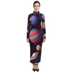 Planet Star Fantasy Turtleneck Maxi Dress by Simbadda