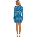 Blue Water Speech Therapy Long Sleeve Deep V Mini Dress  View4