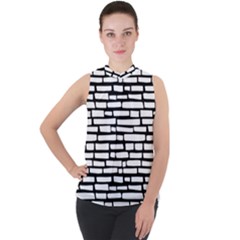 Cartoon Wall  Mock Neck Chiffon Sleeveless Top by ConteMonfrey