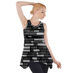 Black And Grey Wall Side Drop Tank Tunic by ConteMonfrey