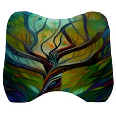 Tree Magical Colorful Abstract Metaphysical Velour Head Support Cushion by Simbadda