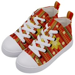 Wallpaper Decor Backdrop Design Art Scrapbooking Kids  Mid-top Canvas Sneakers by Simbadda