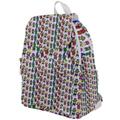 Stickman Kids Doodle Paper Children Group Top Flap Backpack by Simbadda