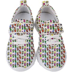 Stickman Kids Doodle Paper Children Group Kids  Velcro Strap Shoes by Simbadda