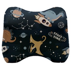 Space Theme Art Pattern Design Wallpaper Velour Head Support Cushion by Simbadda