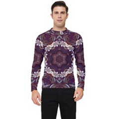 Rosette Kaleidoscope Mosaic Abstract Background Men s Long Sleeve Rash Guard by Simbadda