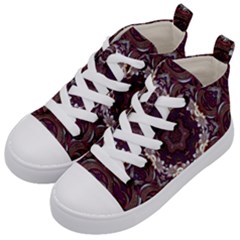 Rosette Kaleidoscope Mosaic Abstract Background Kids  Mid-top Canvas Sneakers by Simbadda