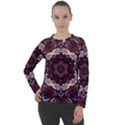 Rosette Kaleidoscope Mosaic Abstract Background Women s Long Sleeve Raglan Tee View1