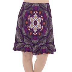 Rosette Kaleidoscope Mosaic Abstract Background Art Fishtail Chiffon Skirt by Simbadda