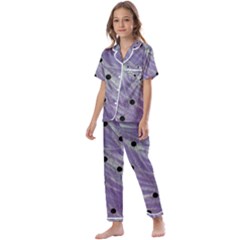 Hand Painted Branches With Collage Wood Bloom In Peace Kids  Satin Short Sleeve Pajamas Set by pepitasart