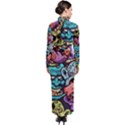 Zombie Heads Pattern Turtleneck Maxi Dress View2