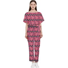 Background Pattern Structure Batwing Lightweight Chiffon Jumpsuit by Simbadda