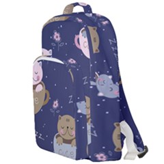 Cute Kittens Sleep Sweetly Mugs Double Compartment Backpack by Simbadda