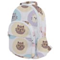 Cute Cat Seamless Pattern Background Rounded Multi Pocket Backpack View1