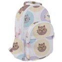 Cute Cat Seamless Pattern Background Rounded Multi Pocket Backpack View2