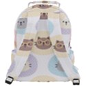 Cute Cat Seamless Pattern Background Rounded Multi Pocket Backpack View3