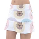 Cute Cat Seamless Pattern Background Classic Tennis Skirt View1