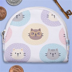 Cute Cat Seamless Pattern Background Horseshoe Style Canvas Pouch by Simbadda