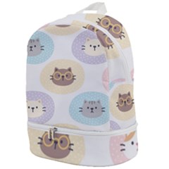 Cute Cat Seamless Pattern Background Zip Bottom Backpack by Simbadda