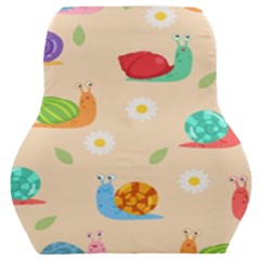 Seamless Pattern Cute Snail With Flower Leaf Car Seat Back Cushion  by Simbadda